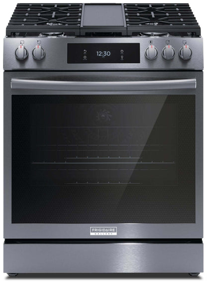 Cuisinière à gaz Frigidaire Gallery de 6 pi³ avec convection totale et friture à air - finition résistante aux taches® noire…