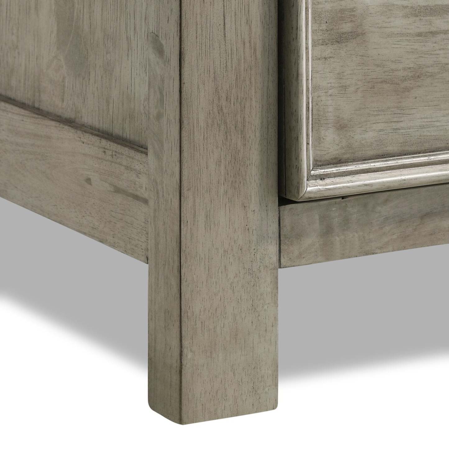 Levi 6pc Bedroom Set with Storage Bed, Dresser, Mirror & Nightstand, Wooden, Drift Grey - King Size | Ensemble de chambre à coucher Levi 6 pièces en bois avec lit de rangement, commode, miroir et table de nuit, gris bois de grève - format très grand lit