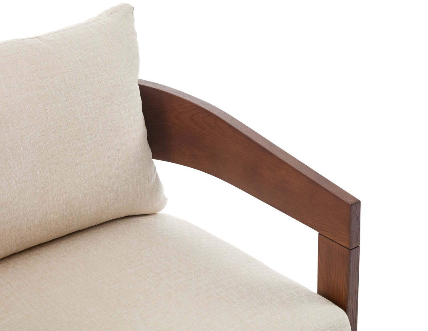 Amor 28.54 Chaise d'appoint en tissu avec accoudoirs et pieds en bois - Taupe | Fauteuil d'appoint Amor 28,54 po en tissu avec accoudoirs et pattes en bois - taupe