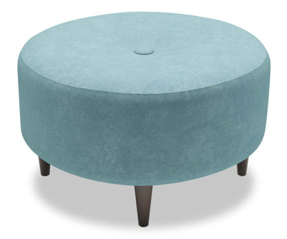 Fabriqué au Canada Sofa Lab personnalisable Pouf en tissu velours The Curve 31 - Bleu mer | Pouf The Curve de Sofa Lab de 31 po fabriqué au Canada en tissu de velours - bleu Sea Blue | CURV3288