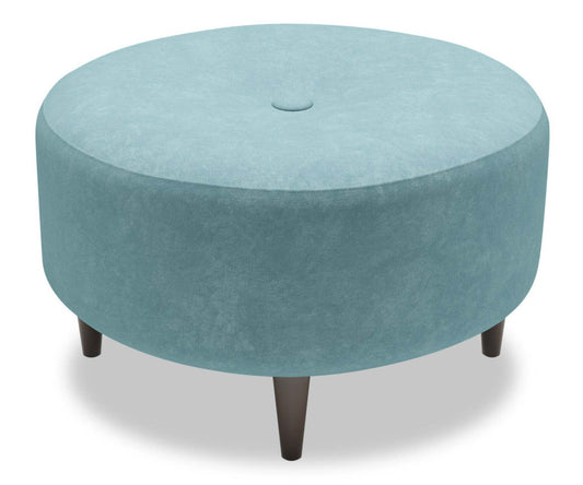 Fabriqué au Canada Sofa Lab personnalisable Pouf en tissu velours The Curve 31 - Bleu mer | Pouf The Curve de Sofa Lab de 31 po fabriqué au Canada en tissu de velours - bleu Sea Blue | CURV3288