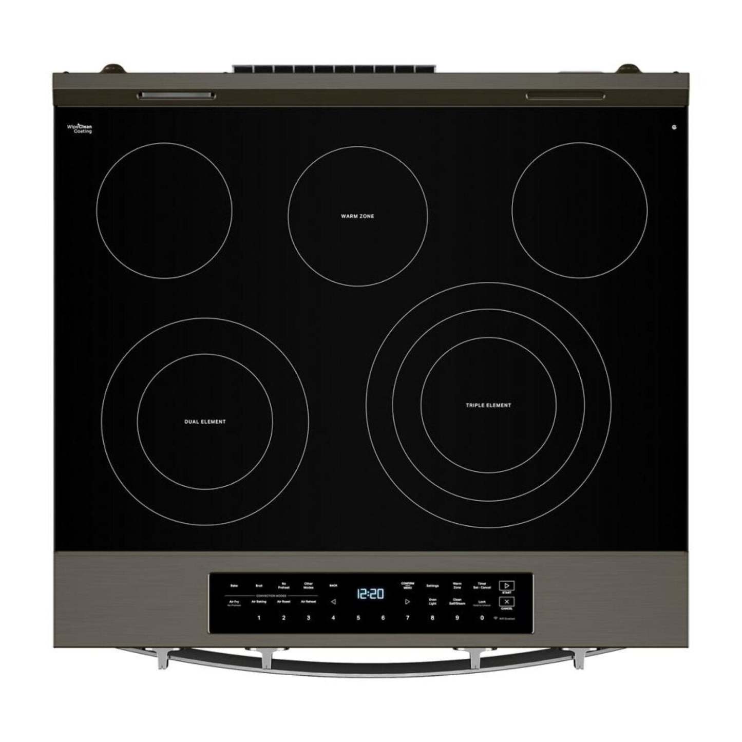 Cuisinière électrique Whirlpool de 5,3 pi3 avec friture à air et revêtement WipeCleanMC - acier inoxydable noir - YWSES7530RV | Whirlpool 5.3 Cu. Ft. Electric Range with Air Fry and WipeClean™ Coating - Black Stainless Steel - YWSES7530RV | YWSES75V