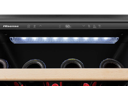 Hisense 5,4 Cu. Fort. Refroidisseur à vin de 54 bouteilles avec Wi-Fi et porte réversible - Acier inoxydable - HWS054N6SS | Refroidisseur à vin Hisense de 5,4 pi3 pour 54 bouteilles avec Wi-Fi et porte réversible - acier inoxydable - HWS054N6SS | HWS054NS