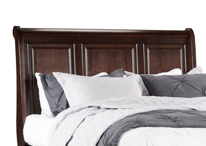 Lit plateforme de rangement Chelsea avec tête de lit et cadre de lit, brun cerisier - format grand lit | Chelsea Platform Storage Bed with Headboard & Frame, Cherry Brown - Queen Size