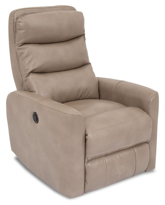 Fauteuil berçant et pivotant à inclinaison électrique Quinn de Cindy Crawford Home de 31 po en tissu d’apparence cuir - taupe