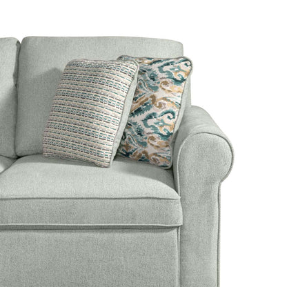 Scott Living Haven 3-Piece Left-Facing Chenille Fabric Cuddler Sleeper Sectional - bleu écume de mer | Sofa-lit sectionnel enveloppant de gauche Haven de Scott Living 3 pièces en tissu de chenille - bleu écume de mer