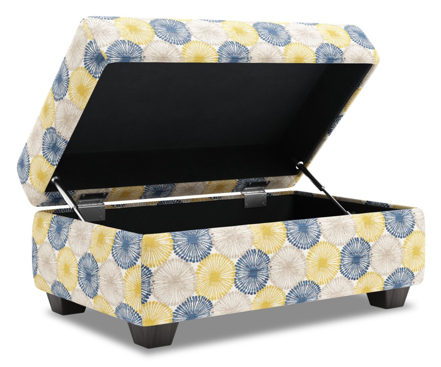 Fabriqué au Canada, canapé personnalisable, pouf de rangement The Trunk de 39 po en tissu - Sunshine multicolore | TRUN1159