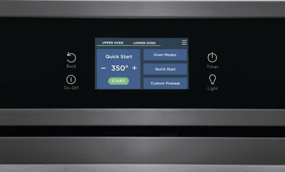 Frigidaire 30 5.3/5.3 Cu. Ft. Electric Double Wall Oven with Fan Convection - Black Stainless Steel… | Four mural double électrique Frigidaire de 5,3/5,3 pi³ et de 30 po avec convection à ventilateur - a…