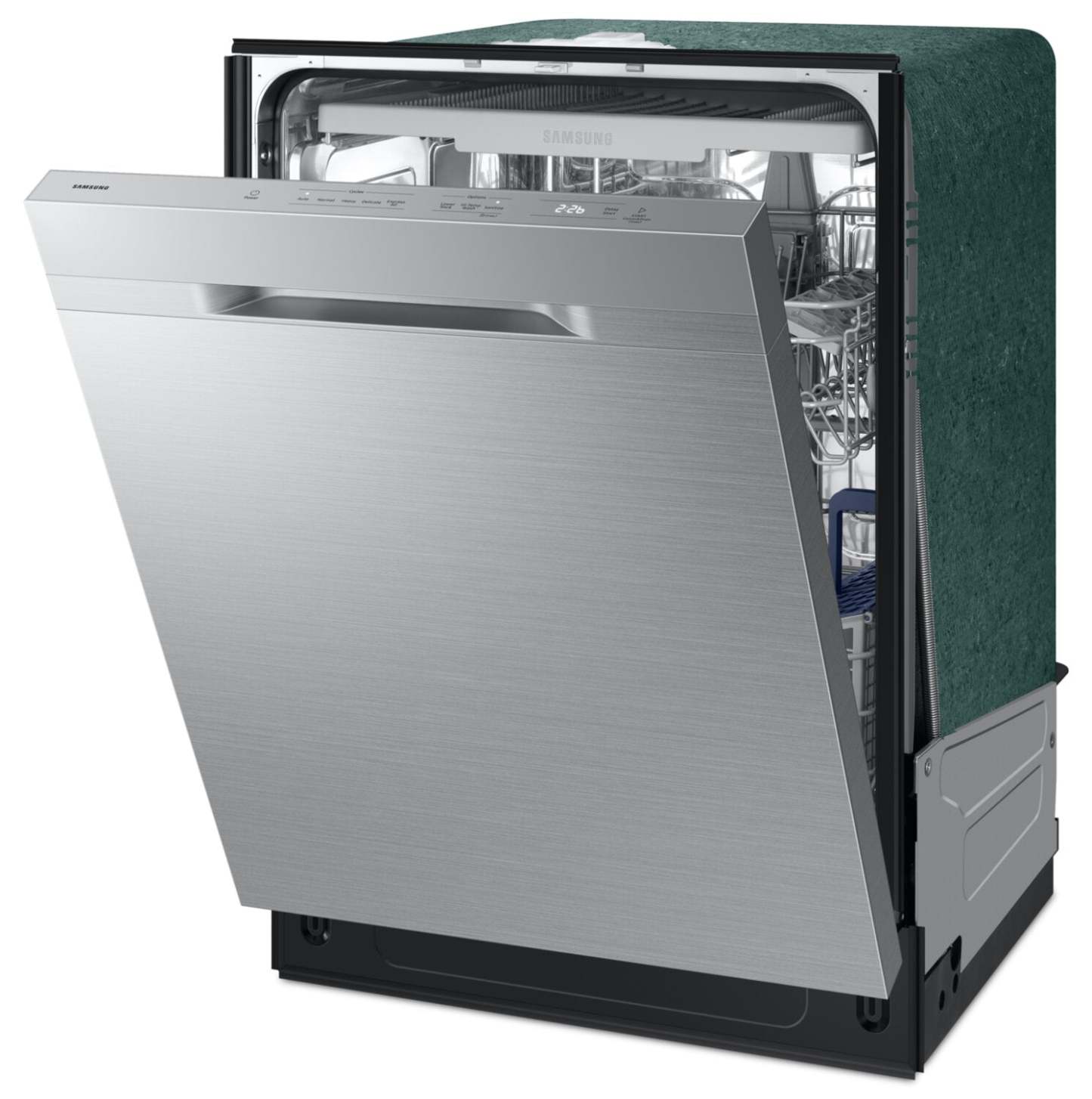 Lave-vaisselle Samsung 24 48 dBA série 5500 à commande supérieure avec troisième panier - DW80DG5500SRAA | Lave-vaisselle Samsung de série 5500 de 24 po et de 48 dBA avec commandes sur le dessus et 3e panier - DW80DG5500SRAA | DW80DG55