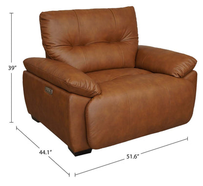 Bello 51.6 Leather-Look Fabric Power Reclining Chair - Brown | Fauteuil inclinable électrique Bello de 51,6 po en tissu aspect cuir - brun