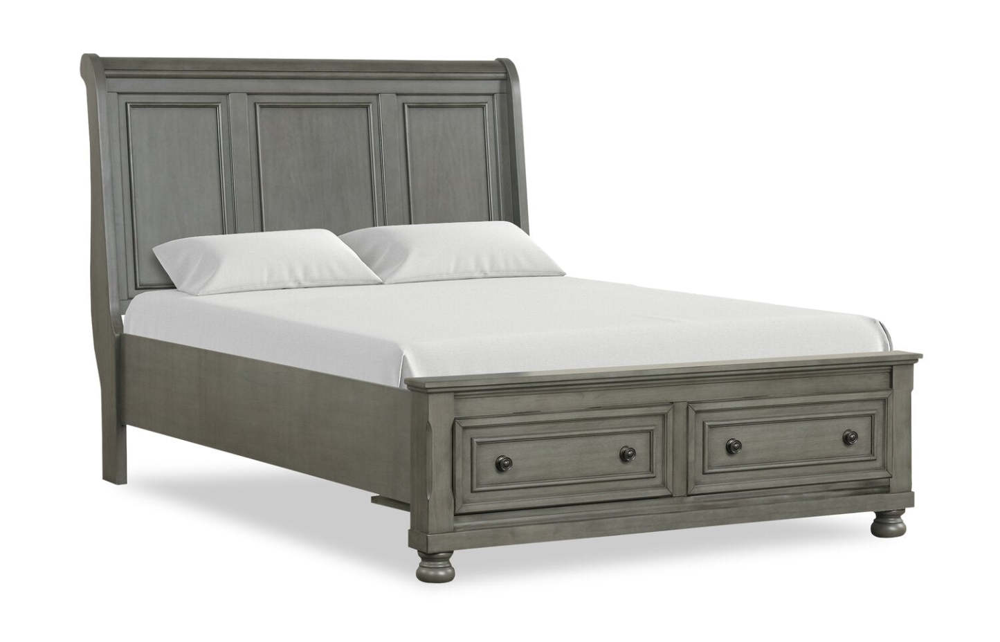 Chelsea 5pc Bedroom Set with Storage Bed, Dresser & Mirror, Grey - Queen Size | Ensemble de chambre à coucher Chelsea 5 pièces avec lit de rangement, commode et miroir, gris - taille queen