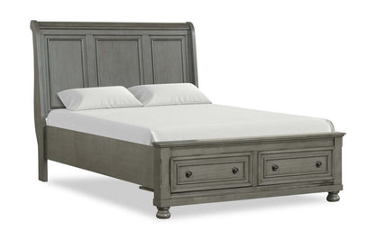 Chelsea 5pc Bedroom Set with Storage Bed, Dresser & Mirror, Grey - Queen Size | Ensemble de chambre à coucher Chelsea 5 pièces avec lit de rangement, commode et miroir, gris - taille queen