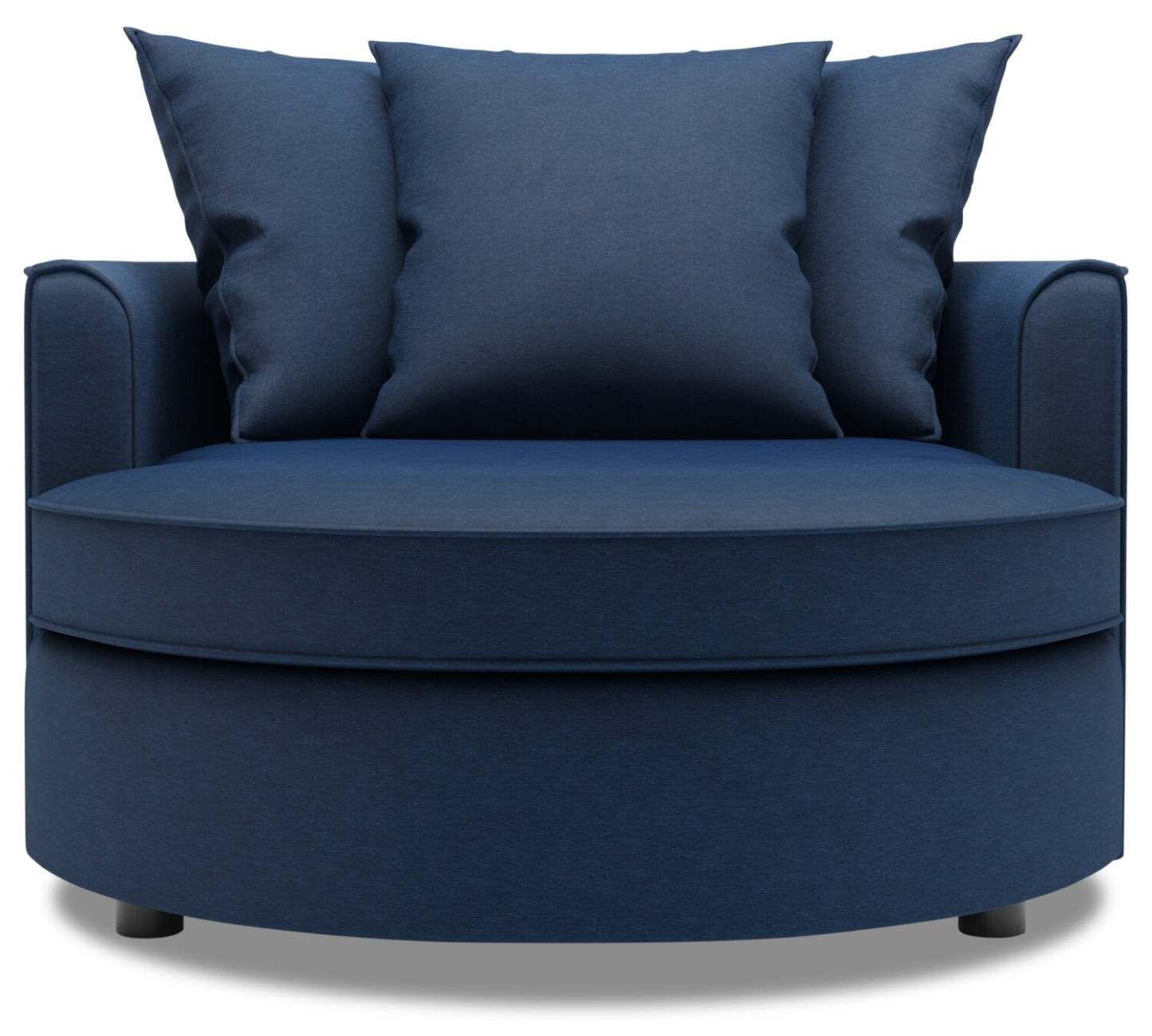 Fauteuil d'appoint enveloppant Sofa Lab de 48 po fabriqué au Canada en tissu d'apparence lin - bleu Pax Navy | CUDD3149