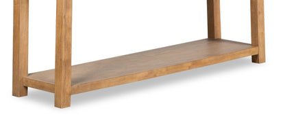 Rhett 64 Modern Sofa Table with Storage and Shelf - Light Brown Oak|Table de salon moderne Rhett de 64 po avec rangement et étagère - chêne brun clair