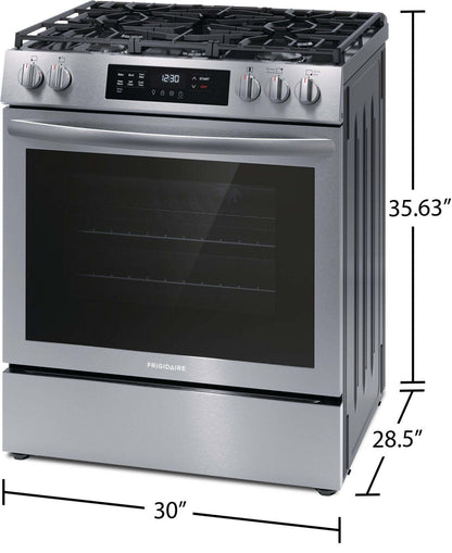 Cuisinière à gaz Frigidaire de 5,1 pi³ avec préchauffage rapide et cuisson par convection - acier inoxydable - FCFG3083…