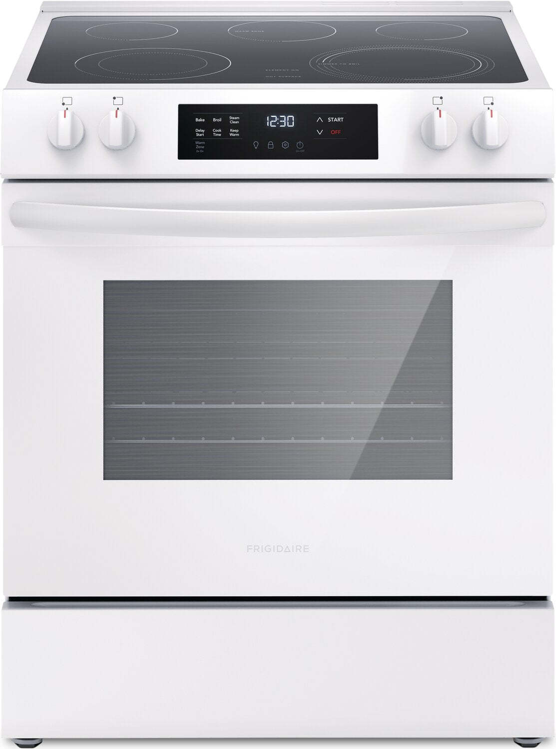 Cuisinière électrique Frigidaire de 5,3 pi³ avec élément EvenTemp™ et surface de cuisson à 5 éléments - Blanc - FCFE… | Frigidaire 5,3 Cu. Fort. Cuisinière électrique avec élément EvenTemp™ et table de cuisson à cinq éléments - Blanc - FCFE…