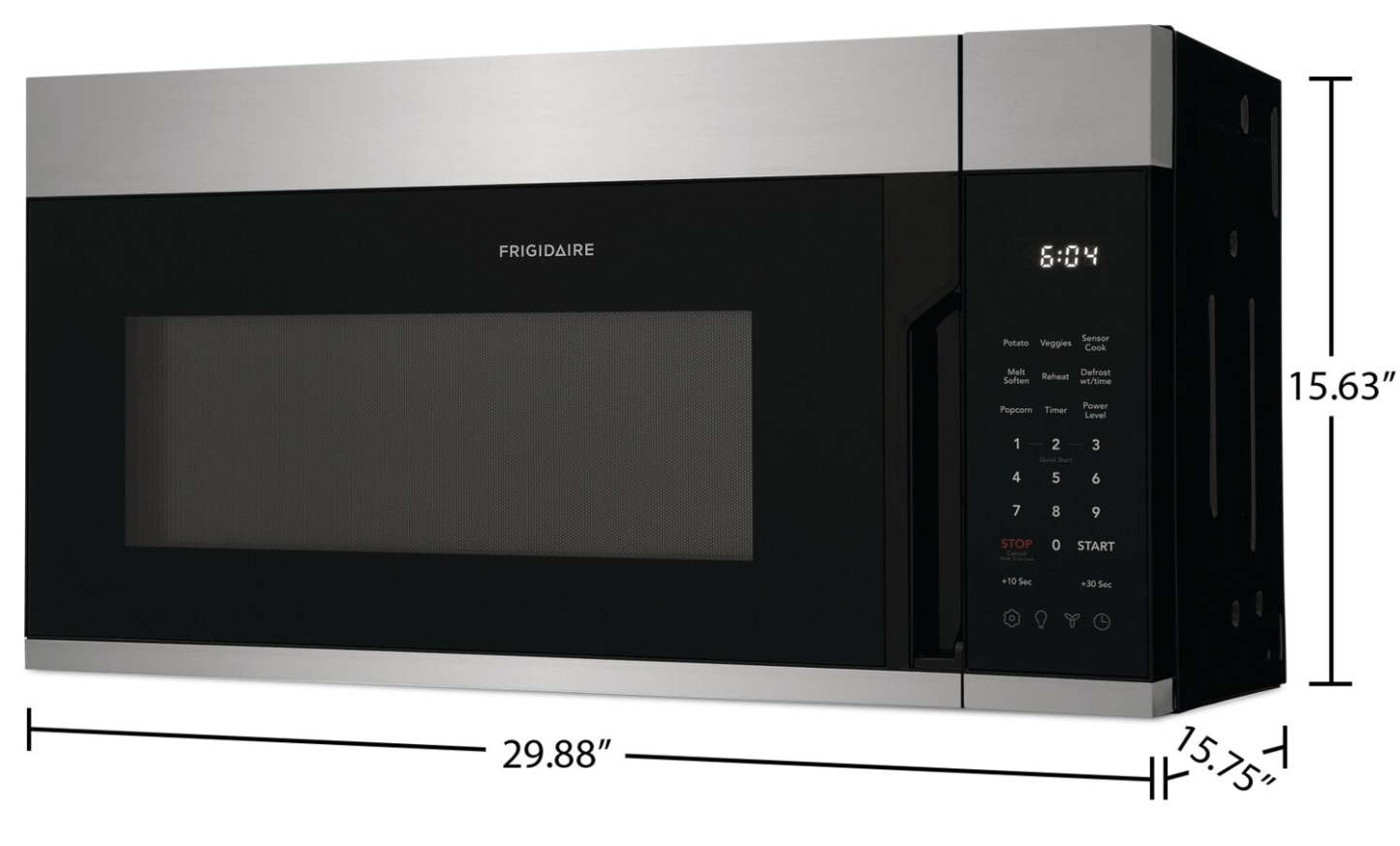 Frigidaire 1,8 Cu. Fort. Micro-ondes à grande portée avec cuisson par capteur et options de cuisson préréglées - Acier inoxydable… | Four à micro-ondes à hotte intégrée Frigidaire de 1,8 pi³ avec cuisson par capteur et options de cuisine…