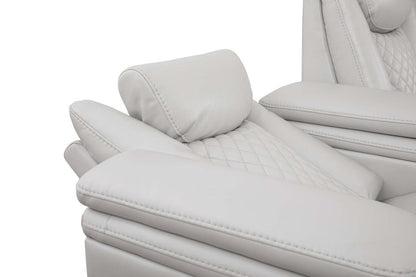 Cinema 79.6 Tissu d'apparence cuir Sièges de cinéma maison inclinables électriquement avec deux sièges - Gris brume cosmique