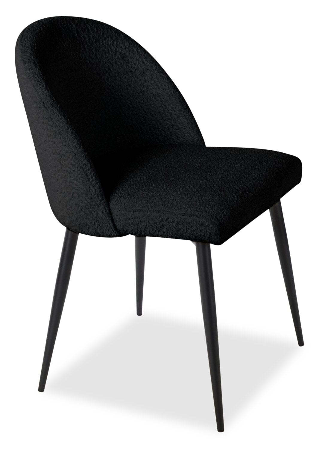 Chaise de salle à manger Bali avec tissu bouclé, métal - Noir | Chaise de salle à manger Bali en tissu bouclé et en métal - noire