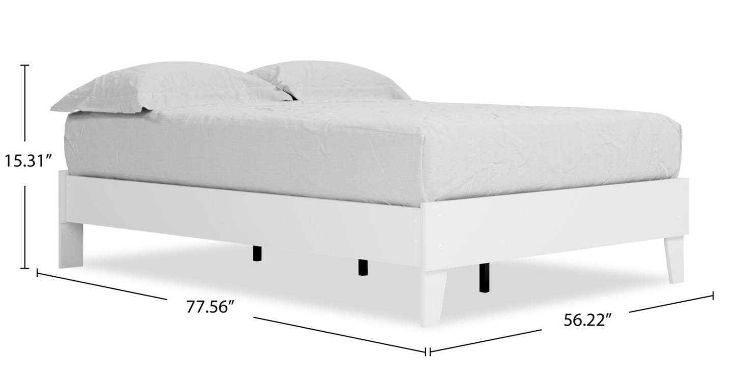 Lit plateforme Wolf, blanc - Taille double | Lit plateforme Wolf, blanc - format lit double