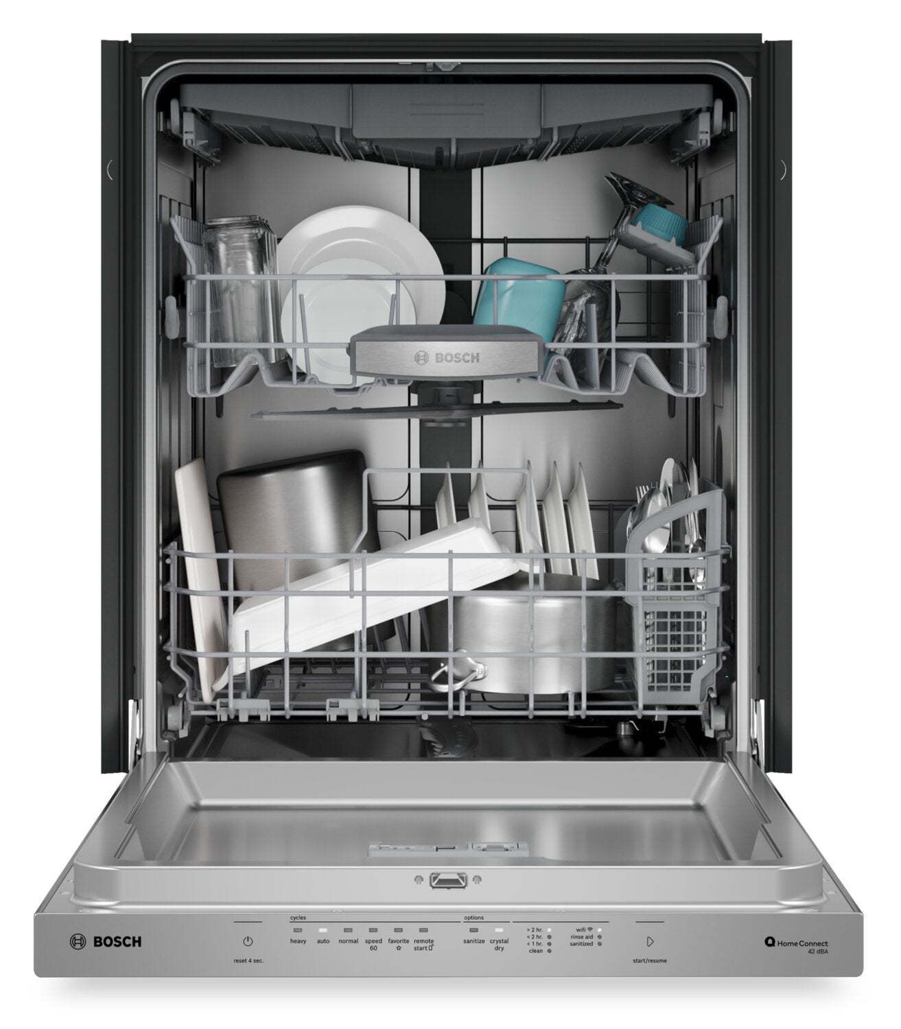 Bosch 800 Series 24'' Smart Dishwasher with Third Rack – Anti-Fingerprint Stainless Steel- SHP78DM5N | Lave-vaisselle intelligent Bosch de série 800 de 24 po avec 3e panier - acier inoxydable résistant aux traces de doigts - SHP78DM5N | SHP78DMN