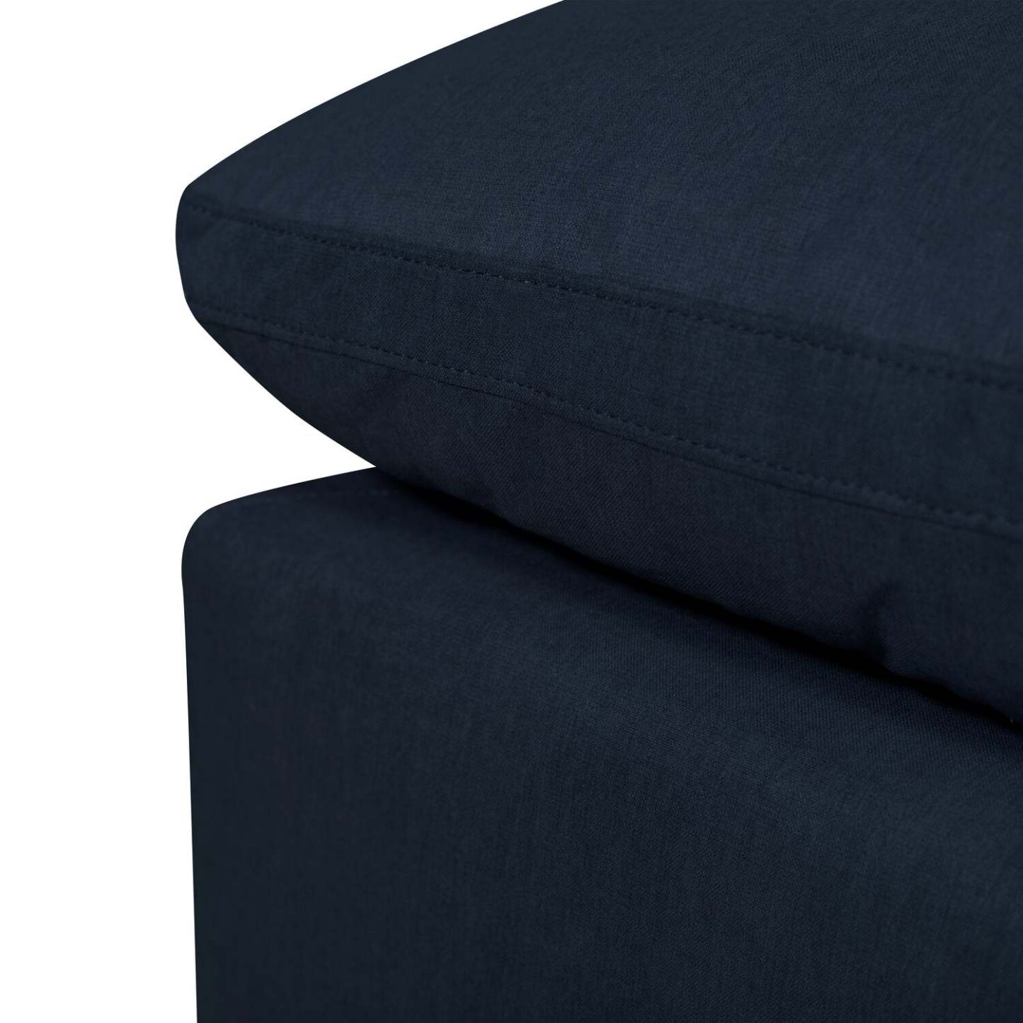 Eclipse Modular 38 Linen-Look Fabric Armless Chair with Reversible Feather Down Cushions - Navy Blue | Fauteuil modulaire sans accoudoirs Eclipse de 38 po en tissu d’apparence lin avec coussins réversibles en duvet et plumes - bleu marine
