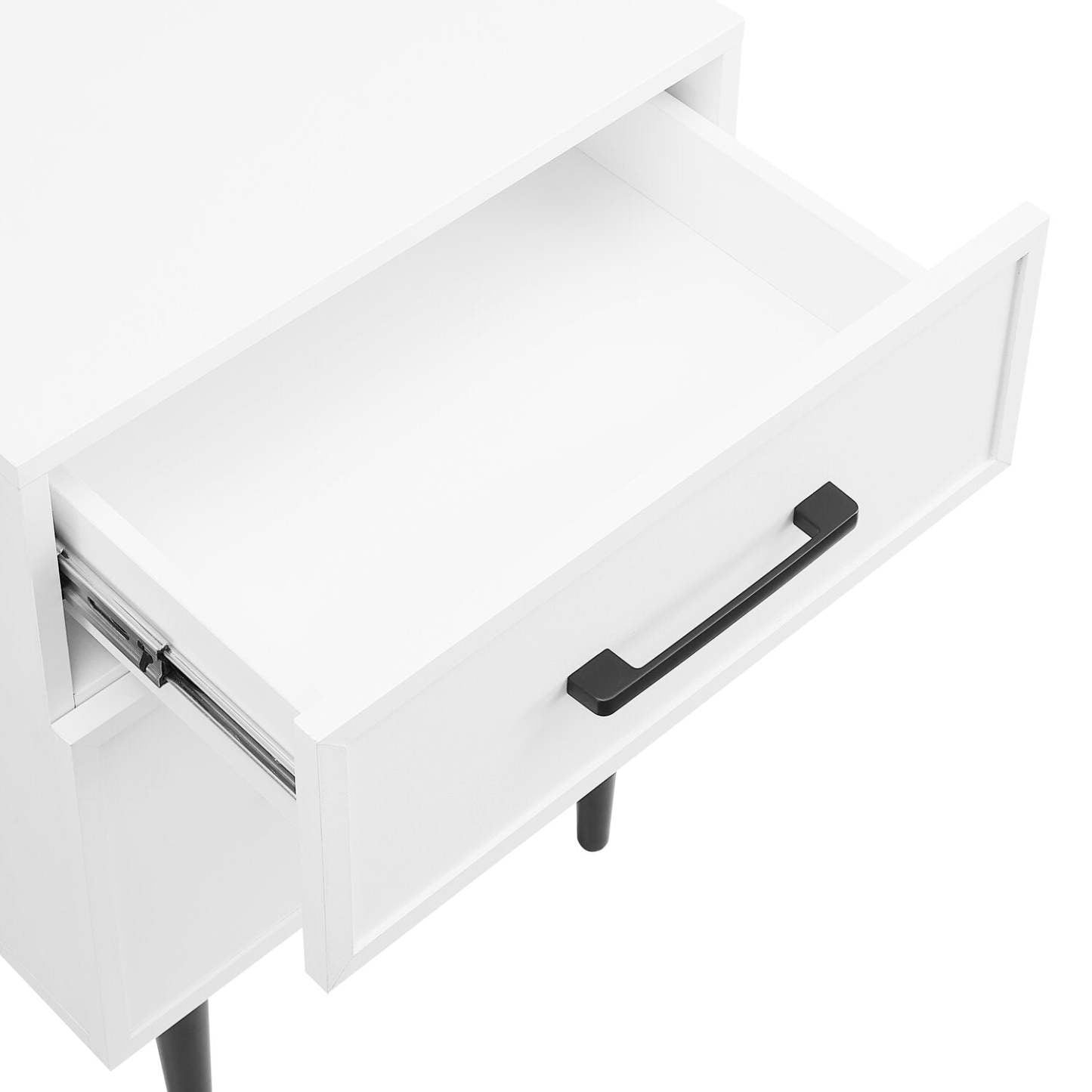 Table de chevet à 2 tiroirs Brax, 18 L x 25,75 H - Blanc | Table de nuit Brax de 18 po (l) x 25,75 po (H) à 2 tiroirs - blanche