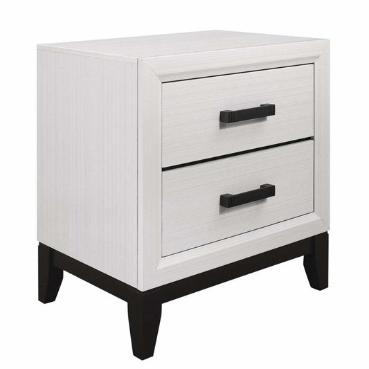 Table de nuit Kate à 2 tiroirs, 23,6 L x 24,8 H - Blanc | Table de nuit Kate de 23,6 po (L) x 24,8 po (H) à 2 tiroirs - blanche