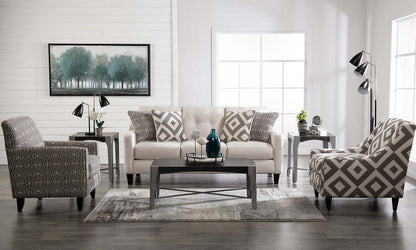 Fabriqué au Canada Cindy Crawford Home Fauteuil d'appoint Kylie 32 en tissu d'apparence lin - Charbon Carré | Fauteuil d'appoint Kylie de Cindy Crawford Home de 32 po fabriqué au Canada en tissu d'apparence lin - carré anthracite