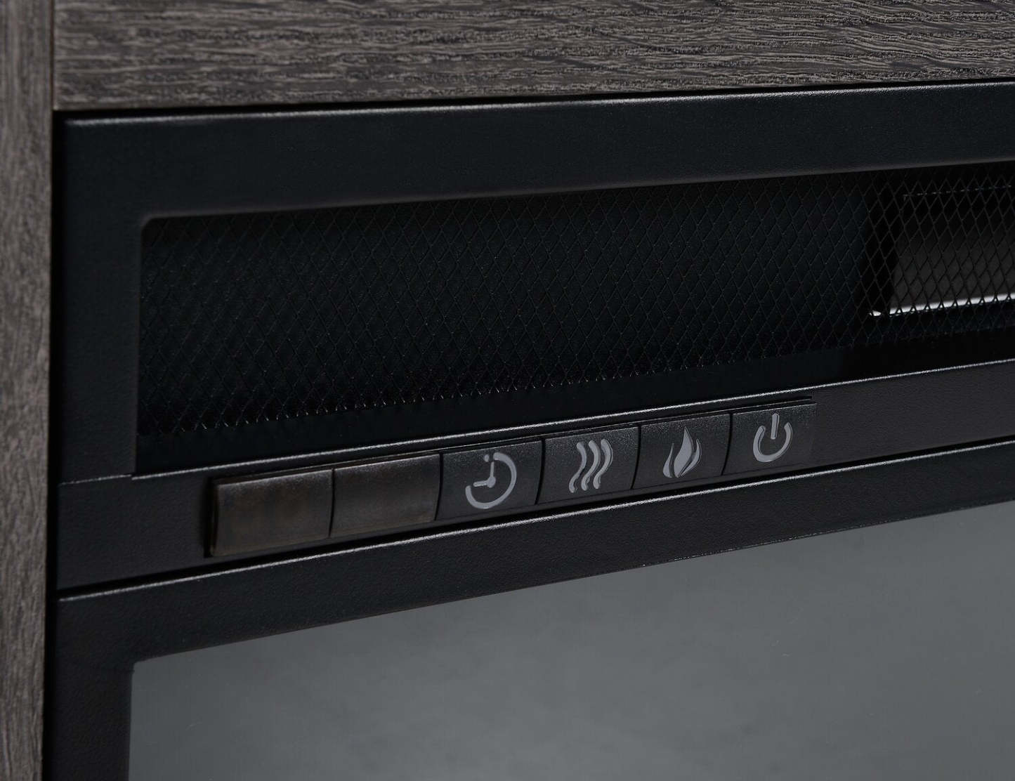 Antoni 62 Modern Electric Fireplace TV Stand with Storage and Cable Management for TVs up to 70- Grey|Meuble pour téléviseur moderne Antoni de 62 po avec foyer électrique, rangement et système de gestion des câbles pour téléviseurs jusqu’à 70 po - gris