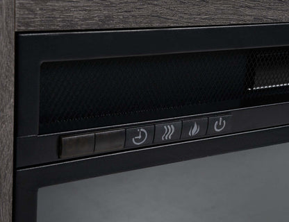 Antoni 62 Modern Electric Fireplace TV Stand with Storage and Cable Management for TVs up to 70- Grey|Meuble pour téléviseur moderne Antoni de 62 po avec foyer électrique, rangement et système de gestion des câbles pour téléviseurs jusqu’à 70 po - gris