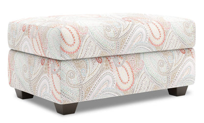 Fabriqué au Canada Pouf de rangement personnalisable Sofa Lab The Trunk 39 en tissu - Eden multicolore | Pouf de rangement The Trunk de Sofa Lab de 39 po fabriqué au Canada en tissu - Eden multicolore | TRUN1834