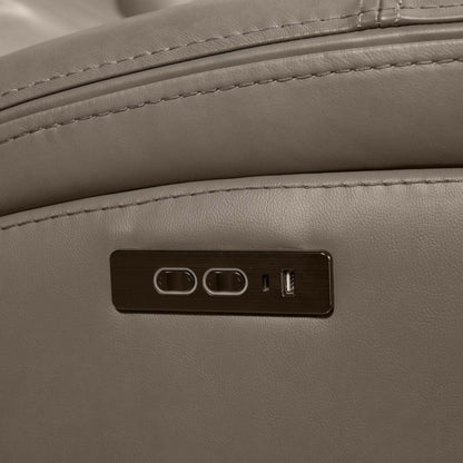 Scott Living Prescott 79 Genuine Leather Power Reclining Loveseat with Power Headrests - Grey | Causeuse à inclinaison électrique Prescott de Scott Living de 79 po en cuir véritable avec appuie-têtes électriques - grise