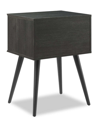 Table de nuit Mori à 2 tiroirs, 18 L x 25,75 H - Noir | Table de nuit Mori de 18 po (l) x 25,75 po (H) à 2 tiroirs - noire