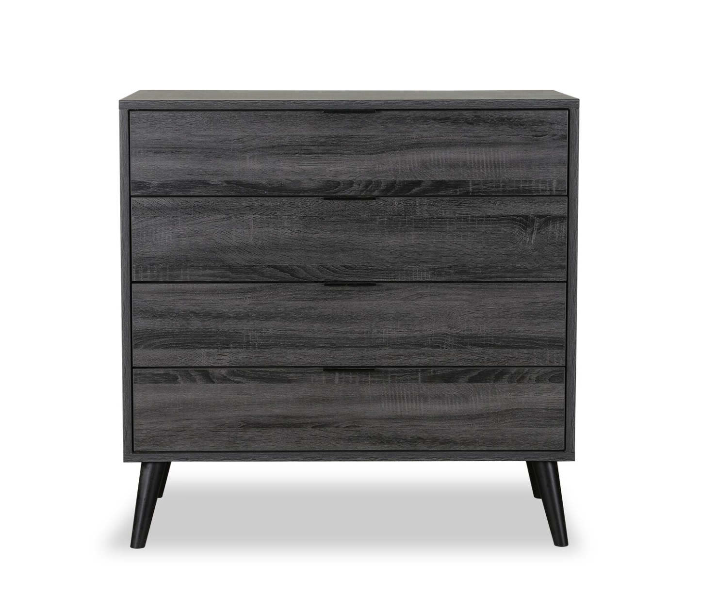 Nash Bedroom Chest of Drawers, 4-Drawer, 35.4W x 35.5H, Modern Mid-Century - Dark Grey | Commode verticale moderne du milieu du 20e siècle Nash de 35,4 po (L) x 35,5 po (H) à 4 tiroirs pour la chambre à coucher - gris foncé