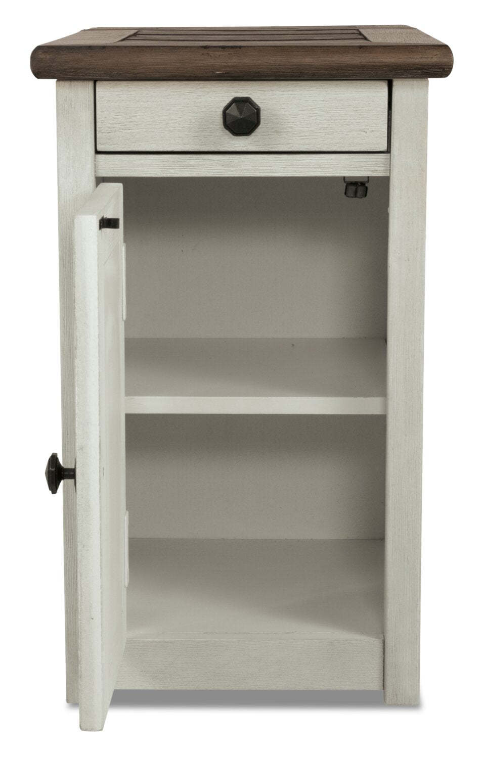 Colby 14 Rustic Chairside Table with Storage - Two Tone Wood|Table de fauteuil rustique Colby de 14 po avec rangement - bois deux teintes