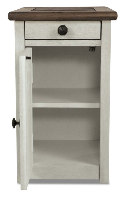 Colby 14 Rustic Chairside Table with Storage - Two Tone Wood|Table de fauteuil rustique Colby de 14 po avec rangement - bois deux teintes