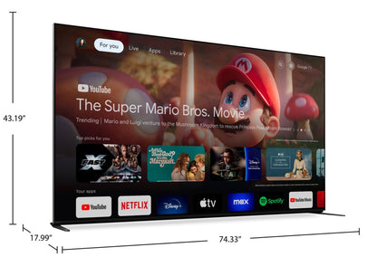 SONY 85 Bravia 9 QLED Mini-LED 4K UHD Smart Google TV (K85XR90) - Modèle 2024 | Téléviseur intelligent QLED Mini DEL SONY Bravia 9 UHD 4K de 85 po avec Google TVMC (K85XR90) - modèle 2024