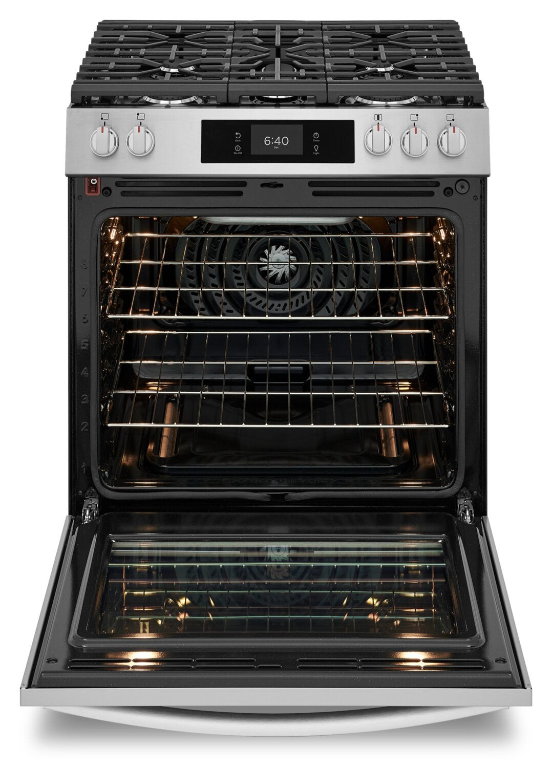 Cuisinière à gaz Frigidaire Gallery de 6 pi³ avec pizza cuite sur pierre - acier inoxydable Smudge-ProofMD - GCFG3070BF