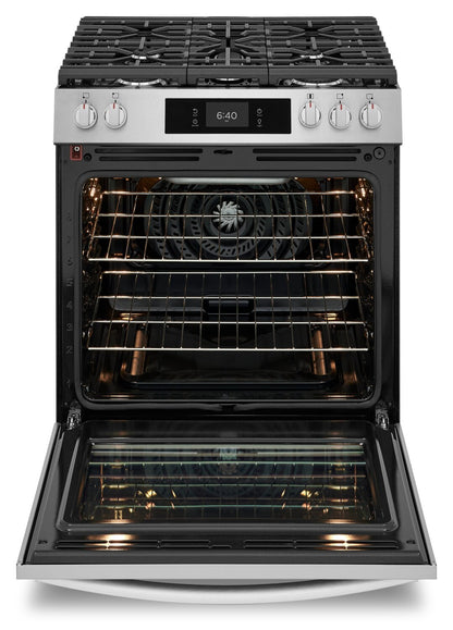 Cuisinière à gaz Frigidaire Gallery de 6 pi³ avec pizza cuite sur pierre - acier inoxydable Smudge-ProofMD - GCFG3070BF