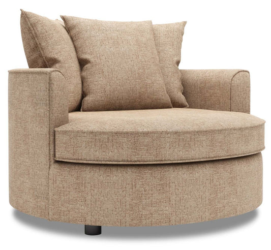 Fauteuil d'appoint enveloppant Sofa Lab de 48 po fabriqué au Canada en tissu de chenille - taupe Luxury Taupe | CUDD2893