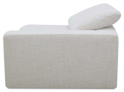 Fauteuil de droite à inclinaison électrique modulaire Sky de 45,75 po en tissu avec coussins en couette et plumes - blé Nathan