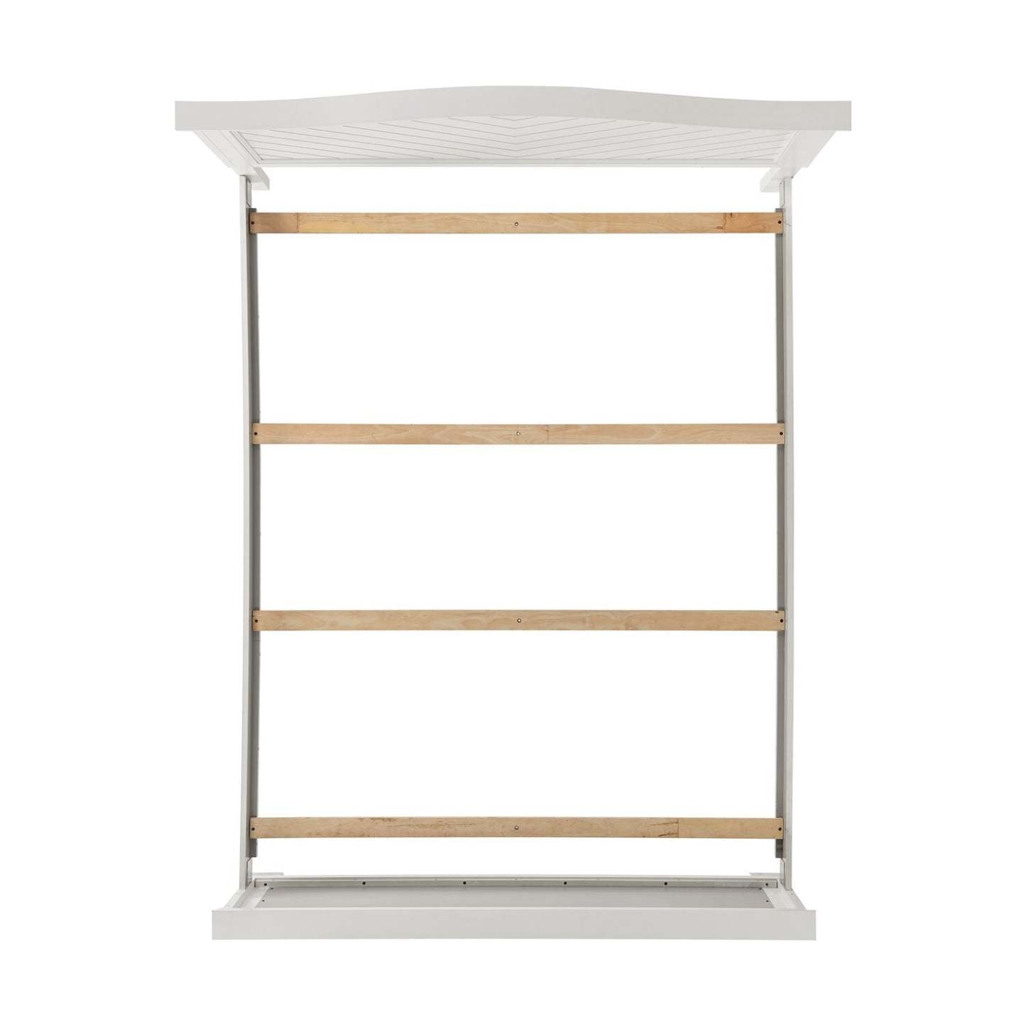 Lit à panneaux Ella avec tête de lit et cadre, motif chevron, blanc - Pleine grandeur | Lit à panneaux Ella avec tête de lit, cadre et motif de chevrons, blanc - format lit double