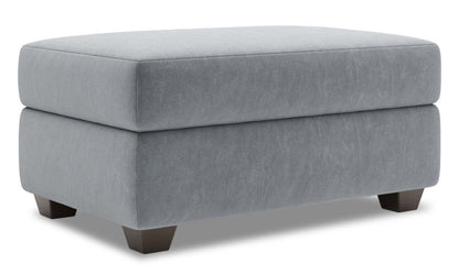 Fabriqué au Canada Pouf de rangement personnalisable The Trunk 39 en tissu de velours - gris | Pouf de rangement The Trunk de Sofa Lab de 39 po fabriqué au Canada en tissu de velours - gris | TRUN2888