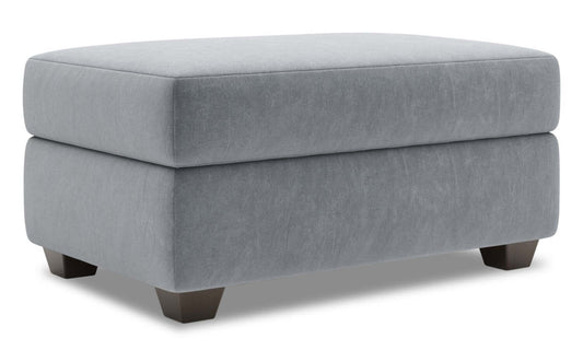 Fabriqué au Canada Pouf de rangement personnalisable The Trunk 39 en tissu de velours - gris | Pouf de rangement The Trunk de Sofa Lab de 39 po fabriqué au Canada en tissu de velours - gris | TRUN2888