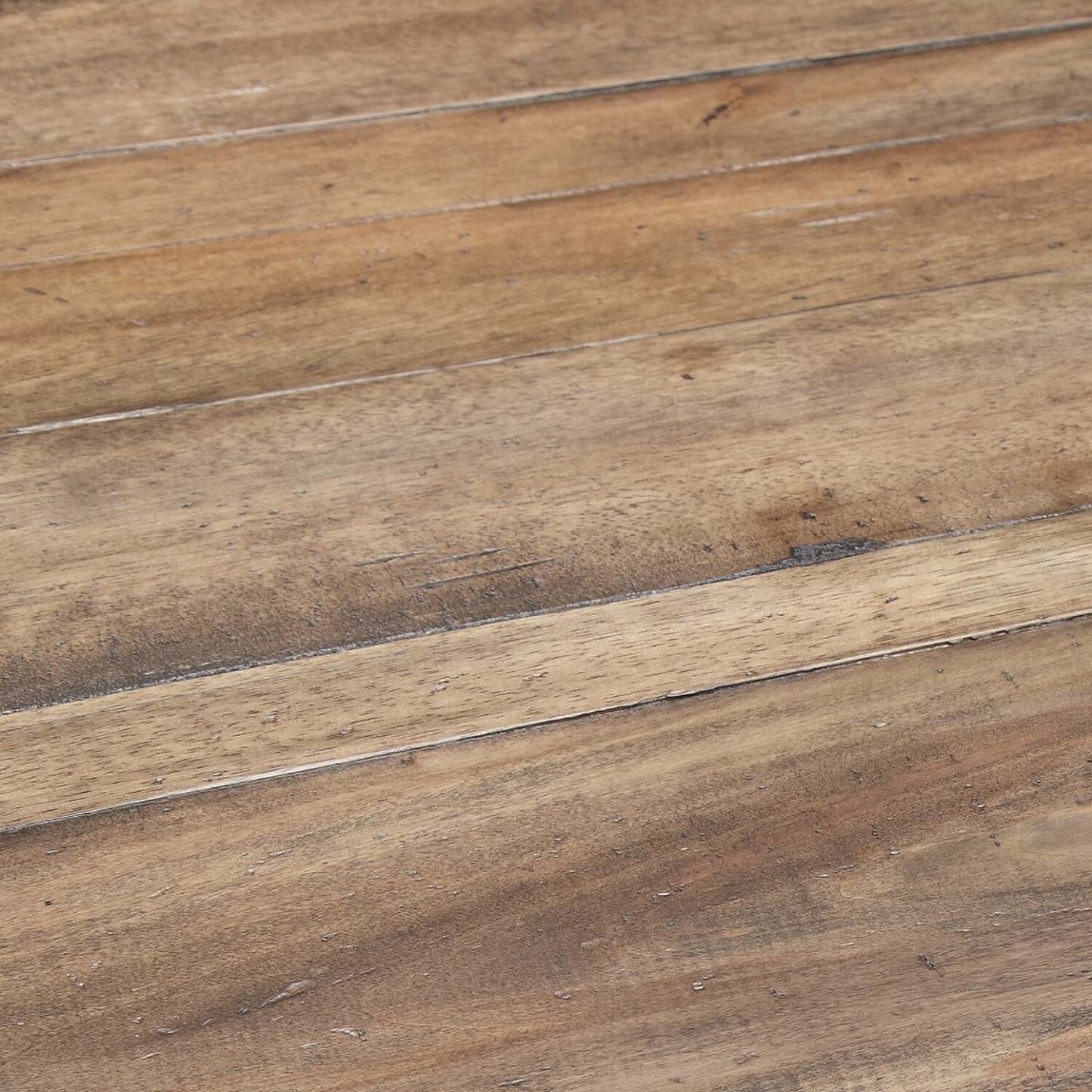 Table de salon moderne Manchester de 54 po avec rangement et tablette - bois brun avec base en fer