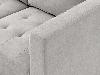 Causeuse en tissu Metro 57 avec coussins de siège touffetés et coussins de dossier réversibles - Neutre | Causeuse Metro de 57 po en tissu avec coussins de siège capitonnés et coussins de dossier réversibles - neutre