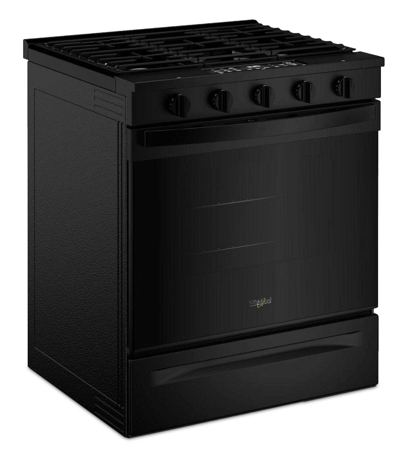 Cuisinière à gaz Whirlpool de 5 pi³ et de 30 po avec cuisson à air - noire - WSGS5030SB | Whirlpool 30 5 Cu. Ft. Gas Range with Air Cooking - Black - WSGS5030SB