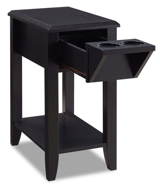 Torry 11.5 Chairside Table with Drawer - Red Cocoa|Table de fauteuil Torry de 11,5 po avec tiroir - rouge cacao