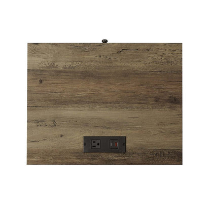 Table de nuit Theo à 1 tiroir avec armoire de rangement, 18 L x 25,75 H - Marron | Table de nuit Theo de 18 po (l) x 25,75 po (H) à 1 tiroir avec armoire de rangement - marron